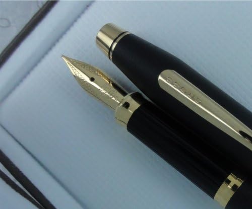 Cross Century II Made in The USA Matte Black with Solid 18k Medium Nib Fountain Pen! Very Rare