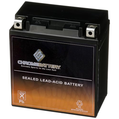 Image of CB CHROMEBATTERY YTX20CH-BS 12 V 270 CCA AGM - Maintenance-Free 18 Ah Battery for ATV, UTV, Motorcycle, Snowmobile, Jet Ski - T3 Nut & Bolt Terminal - Fits Harley Road Glide, Polaris RZR 800