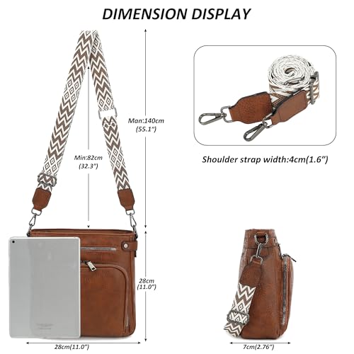 TANTOMI Crossbody Bags for Women Purses for Women Trendy Leather Shoulder Handbags Travel Purse with 6 Card Slots — view 3