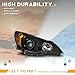 WEELMOTO Headlights Assembly Compatible with 2010-2014 Subaru Legacy, Headlight for 2010 2011 2012 2013 2014 Outback 4-Dr Replacement Black Housing
