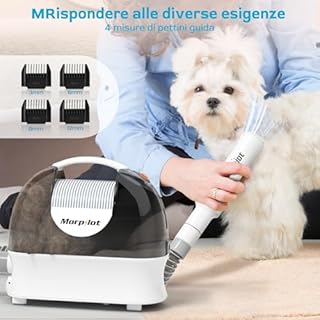Morpilot Tosatrice per cani con aspirapolvere, super aspirazione con 12000 Pa aspira il 99,99% dei peli di animali domestici