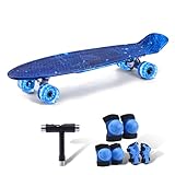 Kids Skateboard Set with Light-Up Wheels–Complete Beginner Kit Includes Full...