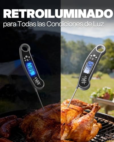 Miniatura 4 de Besroy Termómetro Cocina Digital,Lectura En 2-3s, Sonda Plegable Y Impermeable, Pantalla Lcd Nítida, Termómetro Carne Adecuado Para Cocinar En La Cocina, Carne, Parrilla, Leche