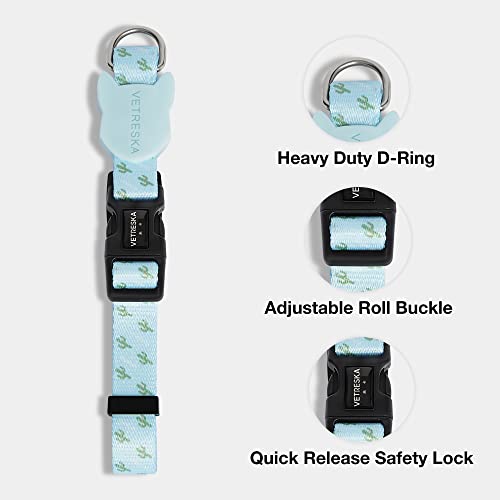 Vetreska Dog Collar And Leash Set For Large Medium Small Dogs, Adjustable Waterproof Dog Collar Heavy Duty Metal Buckle For Dog Training Walking Running, Blue S #TOP1