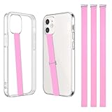 TEAMOLA Silicone Phone Grip Strap - Pink 210 Phone Hand Strap Holder with Loop for Cell Phones, iPhone Grip, Finger Holder & Back of Phone Grips, Secure Anti-Slip Grip(3 Packs)