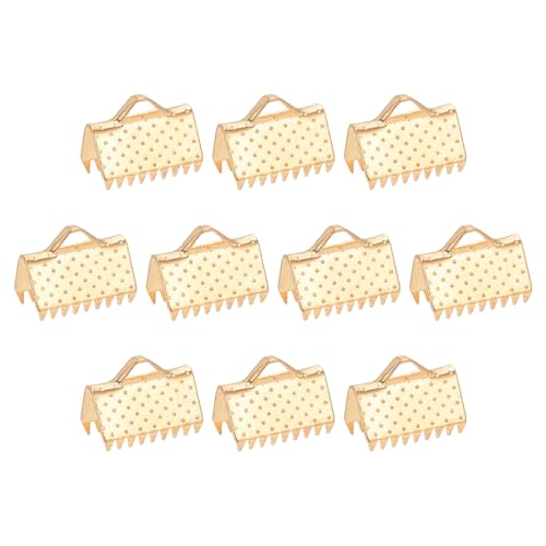 QUARKZMAN 280Pcs Embouts Sertissage Ruban, 10mm Embouts Pincement pour Marque-Pages, Fermoirs d'Extrémité Cordon pour la Fabrication Bracelets Colliers...