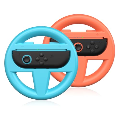 Uxilep Steering Wheels for Nintendo Switch 2 JoyCons, Racing Wheels for Mario Kart Wolrd 8 Deluxe,2 Pack Switch 2 Mario Kart Steering Wheel for Nintendo Switch 2 (2025) Accessories