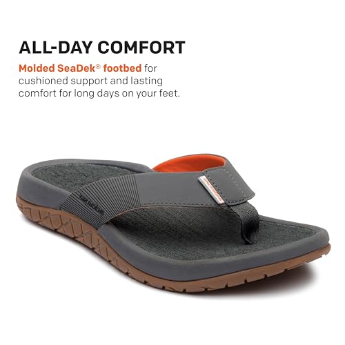Image of Grundens Men's FishFinder Sandals - Quick-Drying, Comfortable, and Versatile Mens Flip Flops with Enhanced Traction & Full Arch Support for Fishing and Outdoor Wear, Anchor, 12