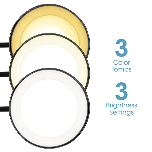 Ottlite Wellness Series Wireless Charging Led Table Lamp, Black With Woodgrain Accents #TOP2