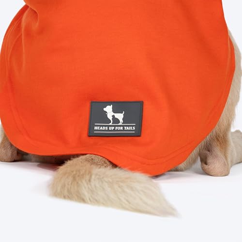 Image of HUFT Good Doggo Pet Sweatshirt - Orange (XL) | Cozy Winter Clothes & Hoodie for Small Dogs | Soft, Warm & Stylish Dog Apparel for Puppies, Beagles, Pugs & All Breeds | Perfect Holiday & Winter Outfit