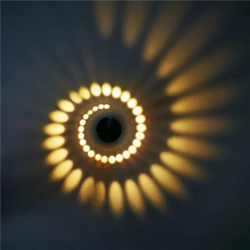 3W LED Spiral Wall Light for Bedroom, Living Room, Dining Room, Kitchen, Bathroom, Stairway Lighting, Warm White, Pack of 1-image-35