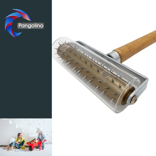 Pangolino Stachelwalze Tapeten 150 x 500 mm, Tapetenigel zum Perforieren von Tapeten – Tapezierwerkzeug inkl. Farbschaber