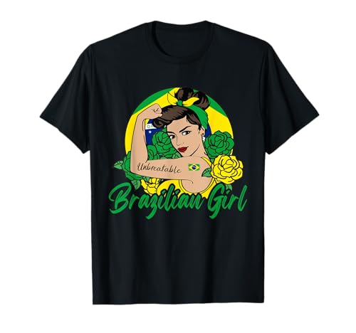 Photo de Brésil Fille Brésilien Mujer Brasil drapeau T-Shirt