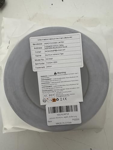 yotutun Aluminium Klebeband 60mm x 50m, 1 Rolle Wasserdichtes Alu Klebeband Hitzebeständig Dampfsperre Selbstklebendes Aluminiumfolienband Aluband zum Reparieren, Versiegeln, Isolierung