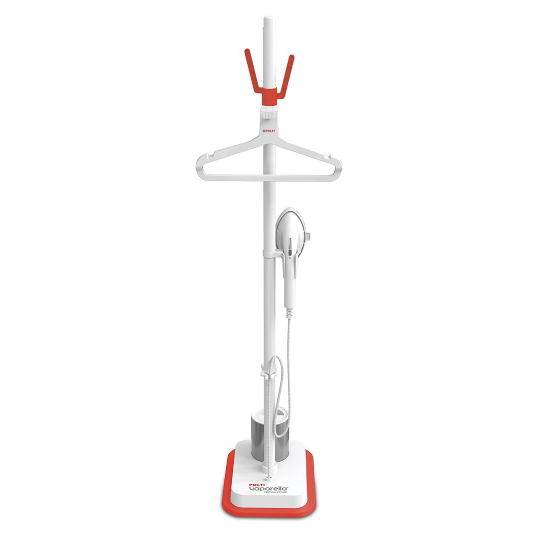 Polti Vaporella Vertical Styler GSF80R, Ferro da Stiro Verticale da Terra, Autonomia Illimitata, Potenza 2000 W, Riscaldamento in 30 Sec, Bianco e Rosso