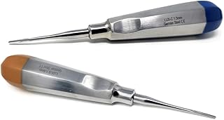 Dental Elevator Set of 2 LUX-C+S 1.5mm for Tooth Molar Root Extraction Made of Stainless Steel with Hollow Handle Surgical Implant Luxating Instruments