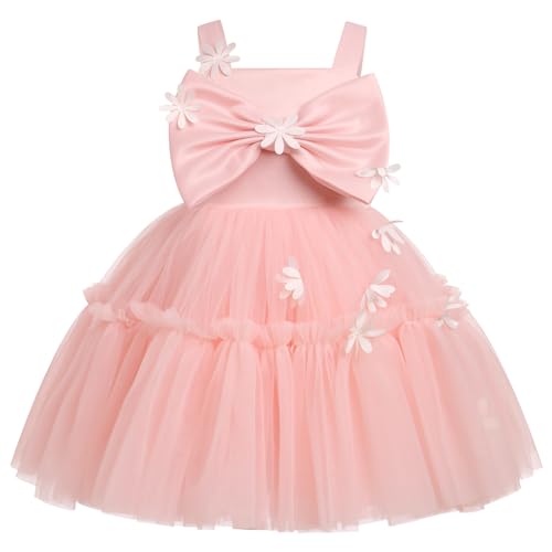 Image of Toddler Baby Girl Birthday Party Dress Butterfly Strawberry Sleeveless Tulle Princess Wedding Dance Ball Gown