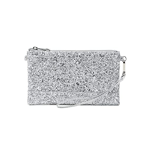Sparkling Evening Clutch Silver Bride Purse for Wedding Bling Clutch Handbag for Party3