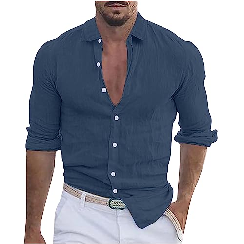 Camisas de manga comprida para homens outono inverno gola tartaruga linho caimento solto cardigã bás