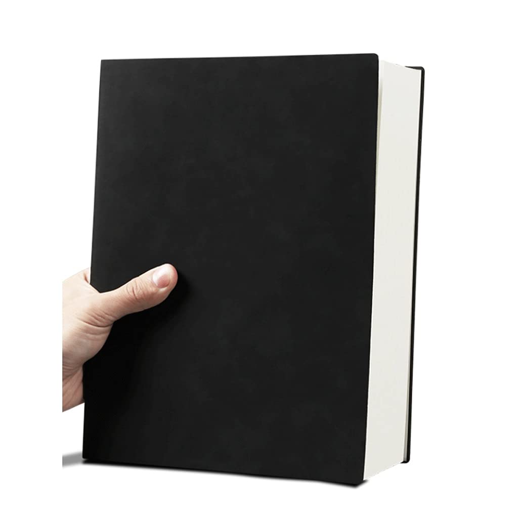 Cahier Journal Épaissie Simple Ligne Horizontale Simple A4 Notebook Retro Soft Cuir Diary Très approprié pour Le Bureau de l'école Bureau de l'école (Color : Black)