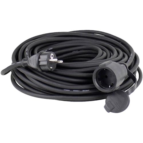 Alargador de cables para jardín y taller as - Schwabe 10m H07RN-F 3G2,5 negro IP44