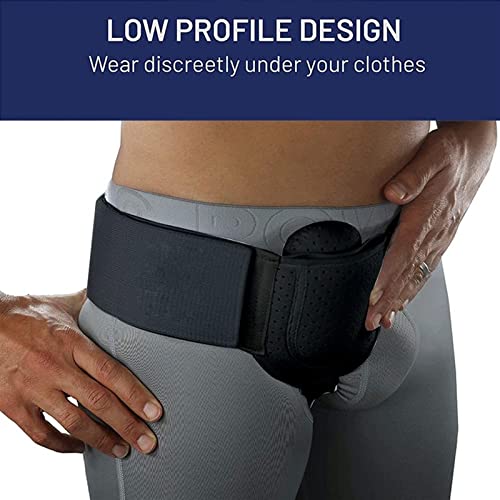 Cinto de hérnia inguinal de suporte de quadril para homens e mulheres, treliça de cinto de hérnia de