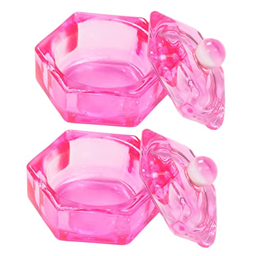 2 piezas plato de cristal para monómero uñas acrílicas