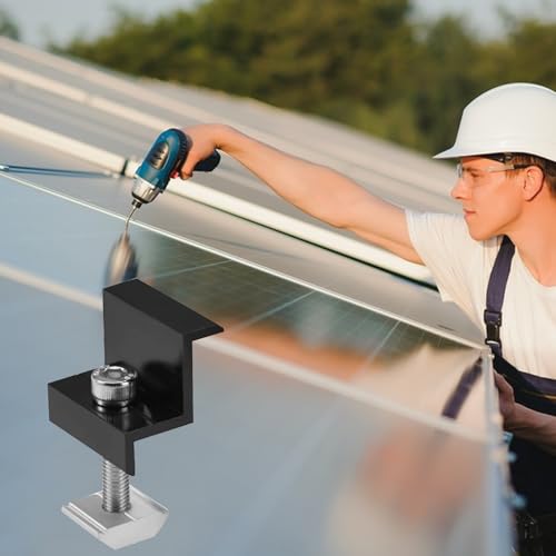 8 Stk Solarpanel Halterungs, 30mm Solarmodul Halterung Endklemmen Kit, PV Solar Panel Halterungen Solarhalterungen Wohnmobil Flachdach, Z-Halterung für Solarpanel Befestigung Solarmodul Halterungen