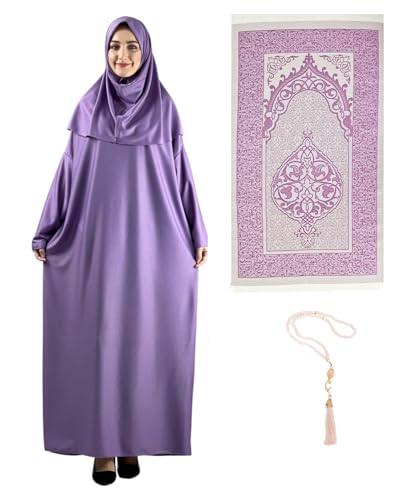 Prien Robe Longue De Priere Pour Femme Avec Tapis De Hijab, Vetement Pour Femmes, Abaya Islamique, Robe Musulman (FR/ES, Alpha/lettres, Taille unique, Taille...