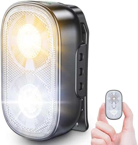 Glangeh 500LM Clip-Mini Taschenlampe EDC Led Aufladbar mit Spot & Flood, 10 Modi Freihändige Stroboskope & Sicherheitslichter Lauflicht mit IP65 Wasserdicht für Läufer/Arbeit/Notfa
