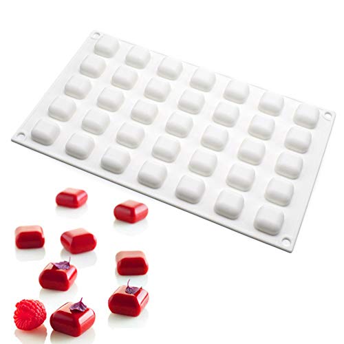 XiaoShenLu stampo cioccolatini per Cioccolato Torta Gelatina Cubetti di Ghiaccio, 35 Fori Forma di Quadrata, Bianco