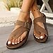 Pinpochyaw Women's Comfort Slide Sandals flip-flops Cork Footbed sandals Adjustable Buckle Indoor Outdoor Sandals (brown, Adult, Women, 9, Numeric, US Footwear Size System, Medium)
