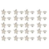 20Pcs Decorative Rivets for Leather, Antique Star Shape Rivet Stud with Screws, Star Rivet Studs Gar
