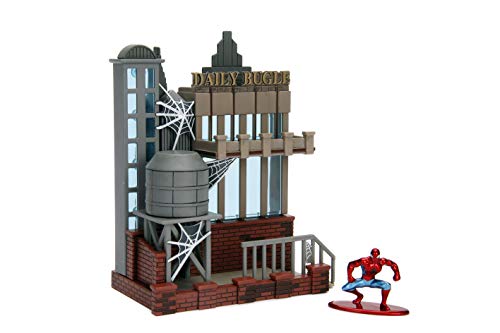 Jada Toys Nano Metalfigs 99983 Marvel Spider Man City Scene-Daily Bugle Display with Figure, Multicolor
