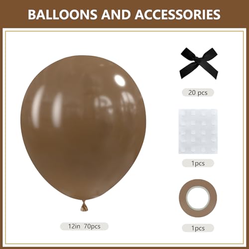 Image of Brown Balloons 12 inch,70pcs Brown Latex Party Balloons