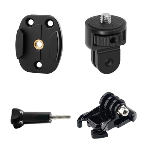 Higatful 1/4 Tripod Monopod Adapter Mount Compatible with GoPro Hero 12 11 10 9 8 7 6 5 Camera, Insta360 X3, DJI Osmo Action 2 3 4 CNC Quick Release Base Buckle Accessory