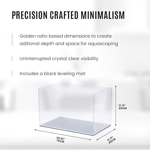 Image of UNS Ultra Clear Rimless Tank - 40.1GAL | 151.8L - 29.52x17.71x17.71 | 75x45x45 CM, 8mm Glass Thickness, Leveling Mat Included - Low Iron, High Clarity Fish Tank w / 45 Mitered Edge - [75P]