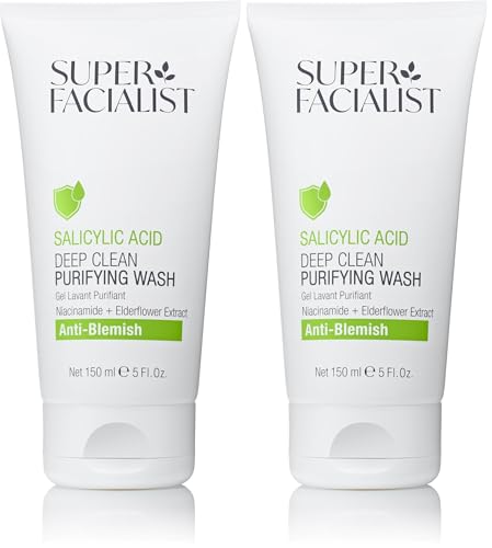 Super Facialist - Salicylic Acid Anti Blemish Purifying Cleansing Wash with Niacinamide (Vitamin B3), Face Cleanser & Face Wash for Clean and Clear Skin & Treat Acne, 150ml (Pack of 2)