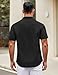 COOFANDY Men's Short Sleeve Dress Shirt Slim Fit Button Down Summer Shirt Black