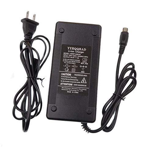 YYHQQBAD 54.6V 3A Battery Charger for 13S 48V Li-ion Battery Electric Bike Lithium Battery Charger RCA10MM Connector