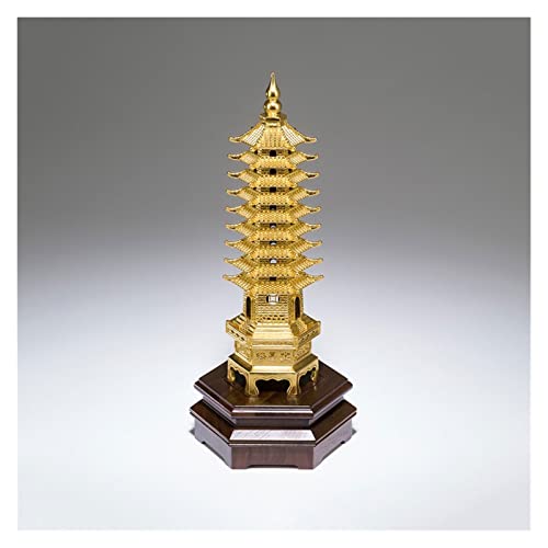 Décoration de bureau Feng Shui : statue pagode en laiton pour attirer la chance