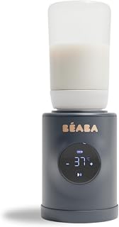 BÉABA, Milk Nomad, Ultra-schneller, batteriebetriebener mobiler Flaschenwärmer, Erwärmt in -3 Min, Einstellbare Temperatur, Patentierter Antigrummel-Mixer, USB-C, Kompakt & Kompatibel mit Babyflaschen