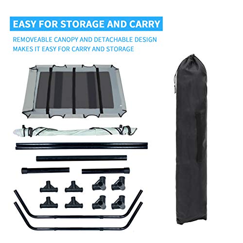 WiseWater Dog Cot Canopy, X Large 48\" X 36\" Dog Cot Bed with Canopy for 120 Lbs Large Dogs with Extra Bag, Portable for Camping, Traveling, Beach, Training, Indoor and Out Door Use - Thumbnail 6