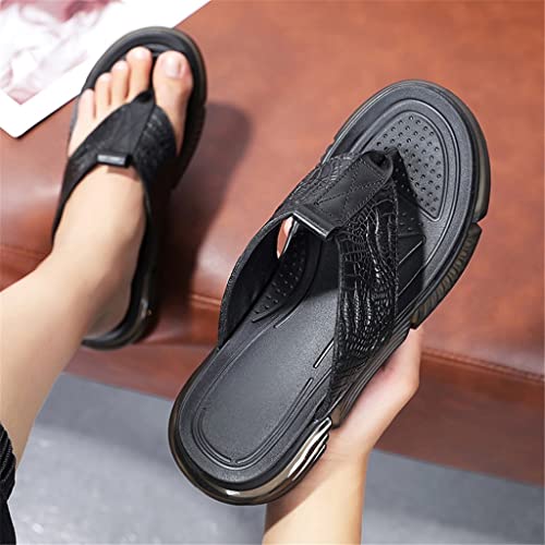 Leather Men Flip-Flops Men Slippers Beach Sandals Comfort Men Casual Shoes Fashion Flip Flops(38 Code)4