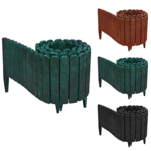 Ram® - Borde Decorativo de Madera para jardín, diseño de césped, 203 x 30 cm, Color Verde Cover