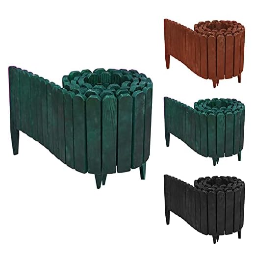 Ram® Wooden Wood Garden Lawn Edging Flexible Decorative Lawn Garden Plant Border 203CM X 30CM GREEN
