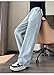 WUSQHY Sweatpants Women's Wide-Leg Pants, High-Waisted Trousers, Fleece-Lined Casual Pants-Gray-S:40-45 Kg
