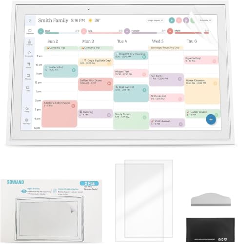 SOWANO 2-Pack Screen Protector Compatible with Skylight Calendar 15 Inch