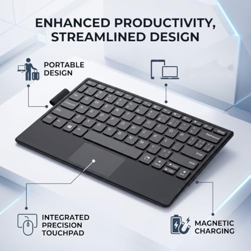 Teclado para tableta inalámbrica recargable portátil ideal para trabajar en cafeterías 2