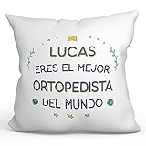 MUGFFINS Cojín Personalizable 40x40 cm para ORTOPEDISTA Hombre Relleno Incluído - En Español - Mejor del Mundo - Regalo Original y Divertido